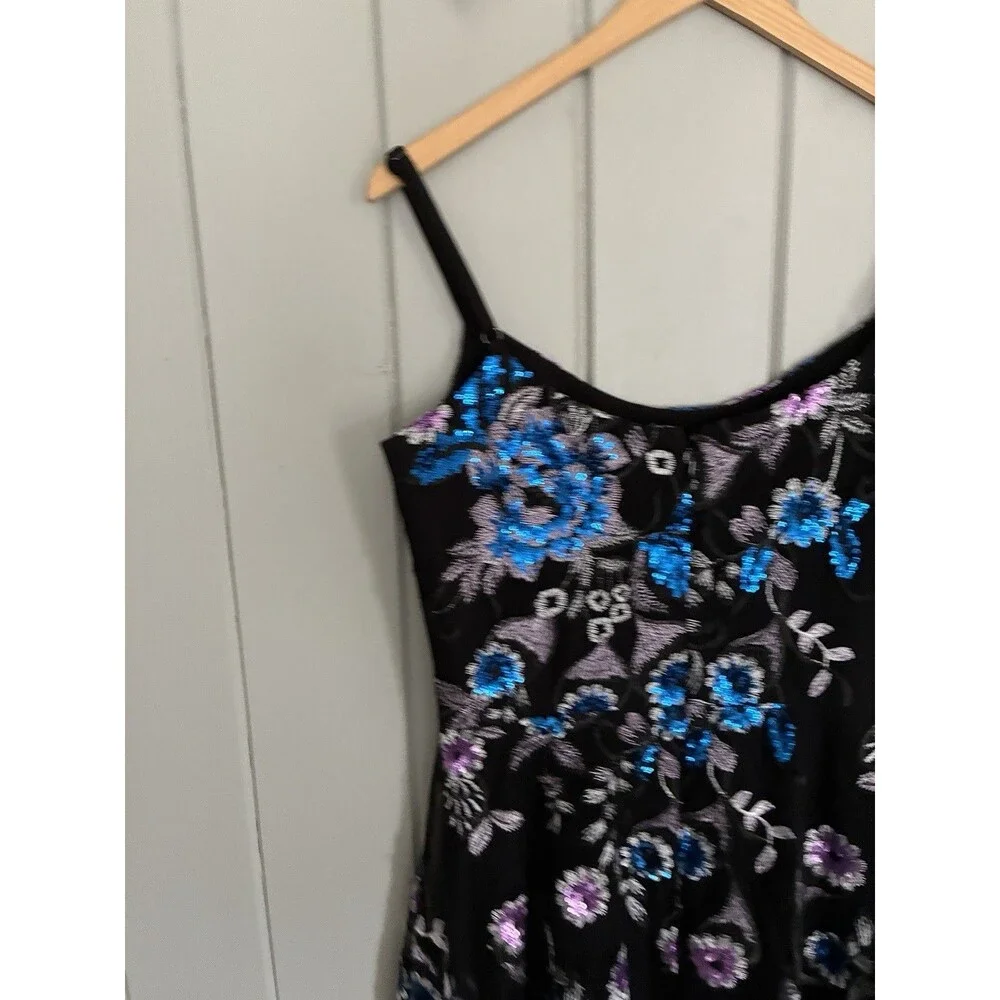 Dress The Population Dress M Medium Fairy Uma Plumaria Dark Feminine Sequins - Picture 8 of 9